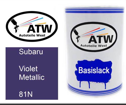 Subaru, Violet Metallic, 81N: 500ml Lackdose, von ATW Autoteile West.